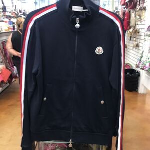 Moncler Blue and Red Zip Up Sweater